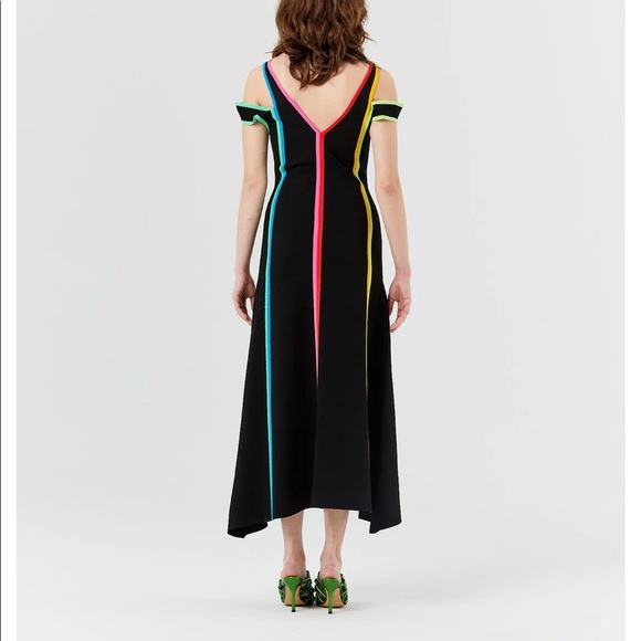 Christopher John Rogers Black Maxi Dress with Multicolor Stripes - Picture 5 of 10
